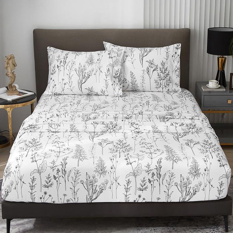 HYPREST Microfiber Floral Sheet Set | 18" Deep Pocket, Wrinkle & Fade Resistant | OEKO-TEX Certified Bedding