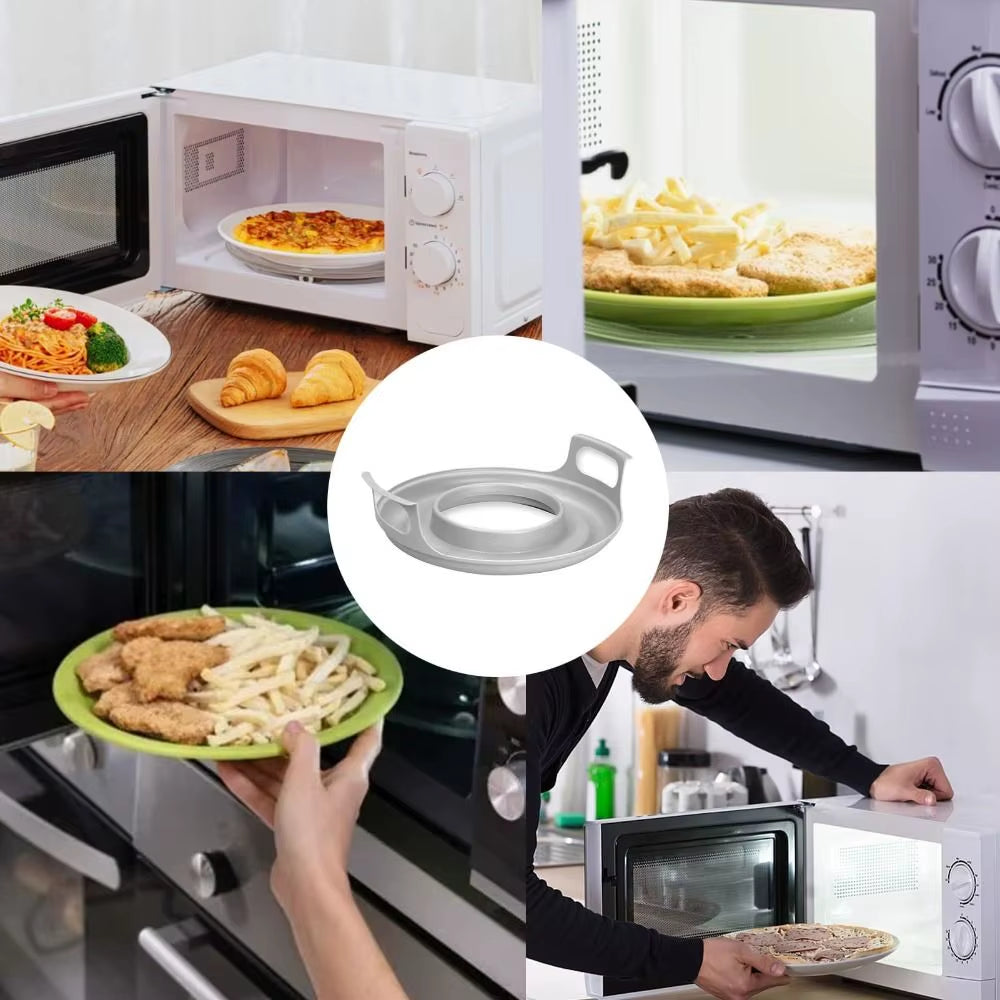 Microwave Plate Holder & Bowl Carrier | Heat-Resistant Tray with Handles for Hot Food