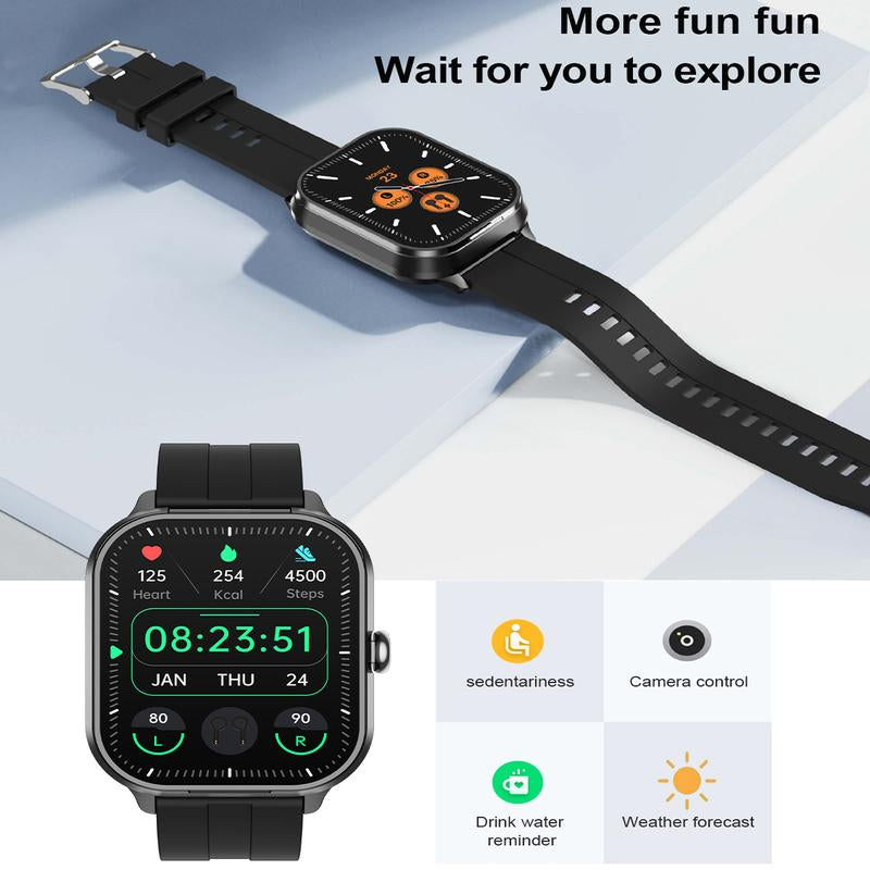 Smart Watch with Built-in Wireless Earbuds | Fitness Tracker, Bluetooth Calling & Music Play | Android & iPhone Compatible