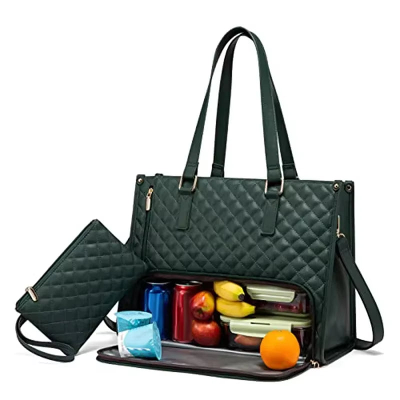 Multi-Purpose Waterproof Travel Bag for Women | Durable Tote with Hidden Lunch Compartment & Laptop Sleeve