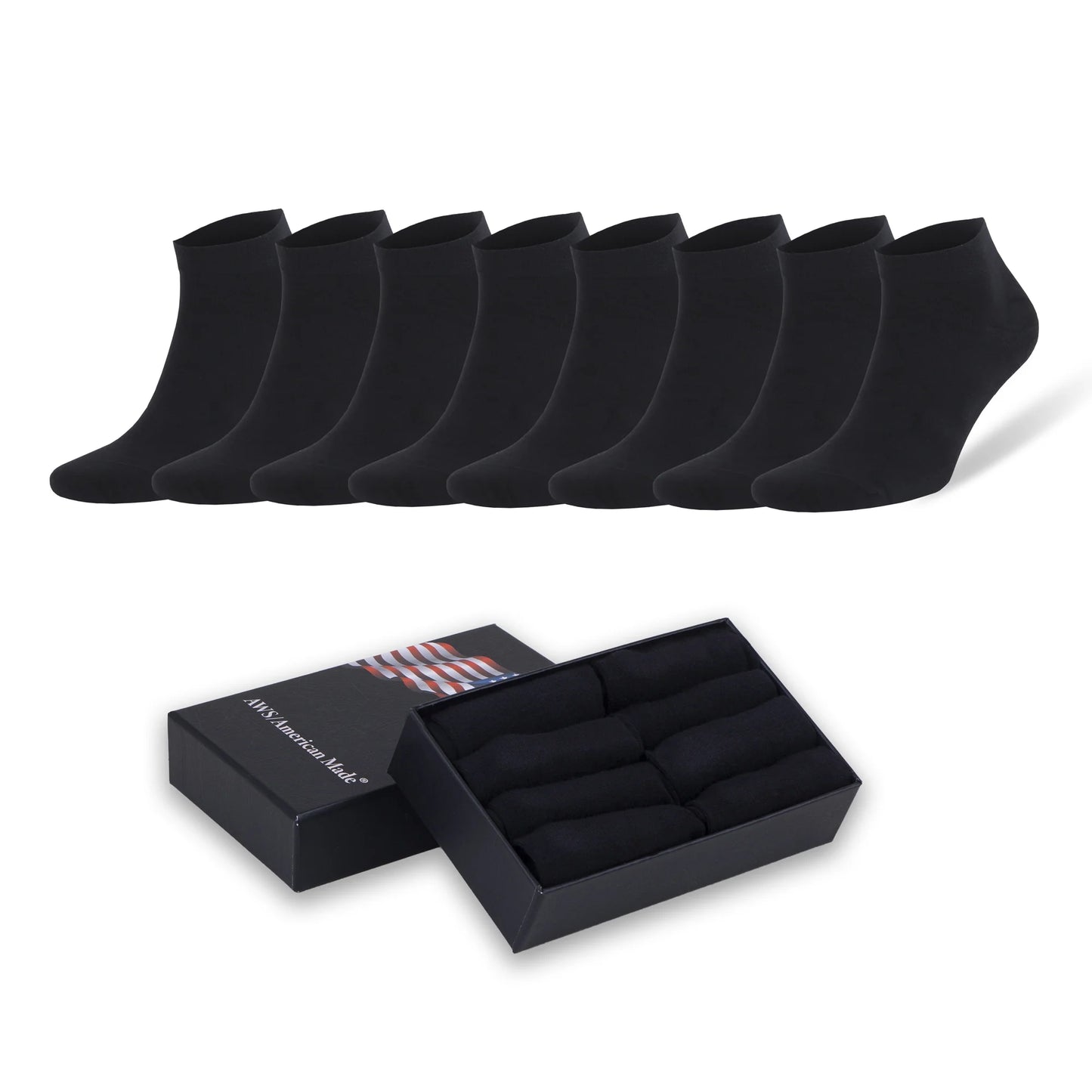 Premium Men's Bamboo Ankle Socks (8-Pack) | Seamless Toe, All-Season Comfort & Gift Box Included