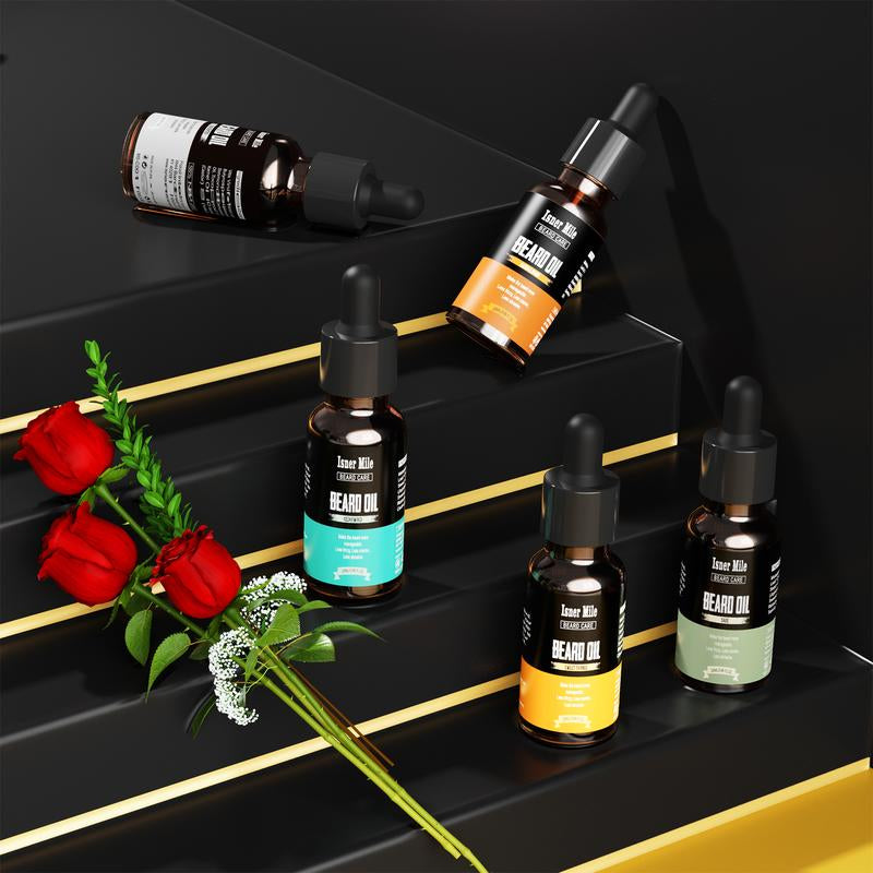 Isner Mile Beard Oil: 4-Pack Scented Grooming Set for Men