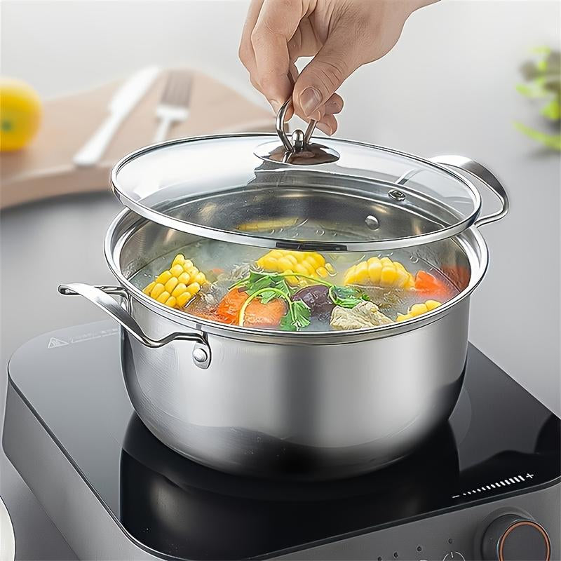 Premium 10-Piece Stainless Steel Cookware Set by TAUFIKT | Durable Pots with Lids for All Stovetops