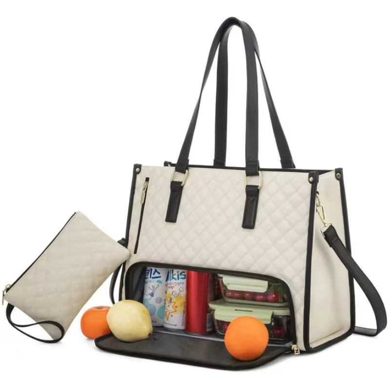 Multi-Purpose Waterproof Travel Bag for Women | Durable Tote with Hidden Lunch Compartment & Laptop Sleeve