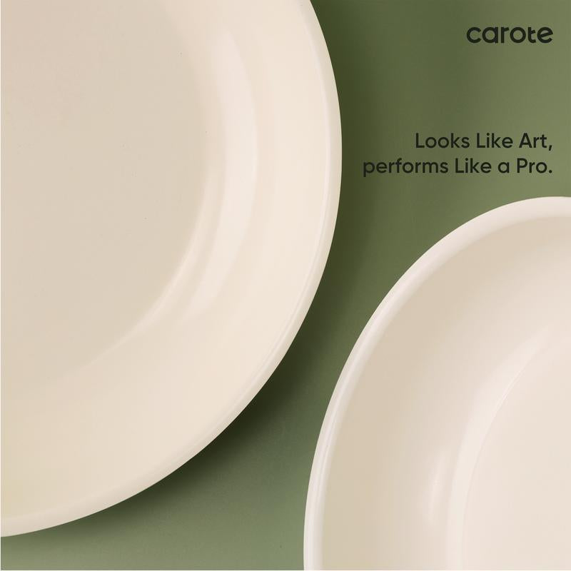 CAROTE Kitchen Cooking Set | 16-Piece Nonstick Induction Cookware with Lids & Removable Handles | Space-Saving