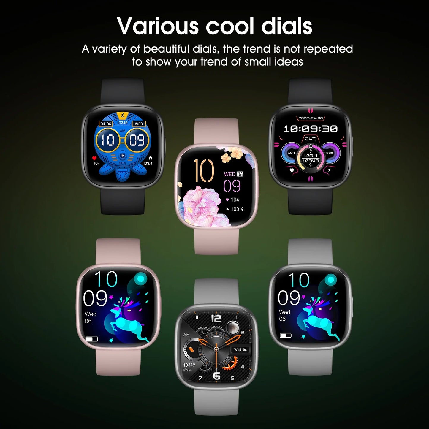 Smart Watch for Android & iPhone - 1.72" HD Display, 100+ Sports Modes, & Customizable Faces Alloy Black