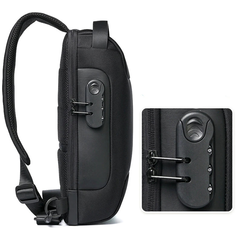 Anti-Theft Crossbody Bag | USB Port, Waterproof Oxford Fabric, Multi-Pocket Design