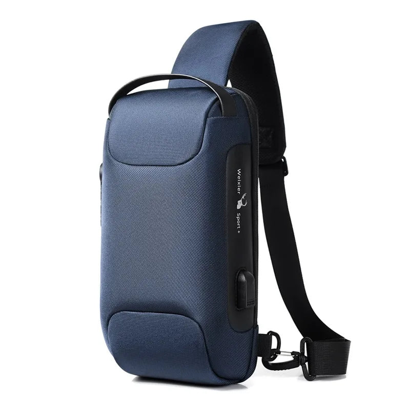 Anti-Theft Crossbody Bag | USB Port, Waterproof Oxford Fabric, Multi-Pocket Design