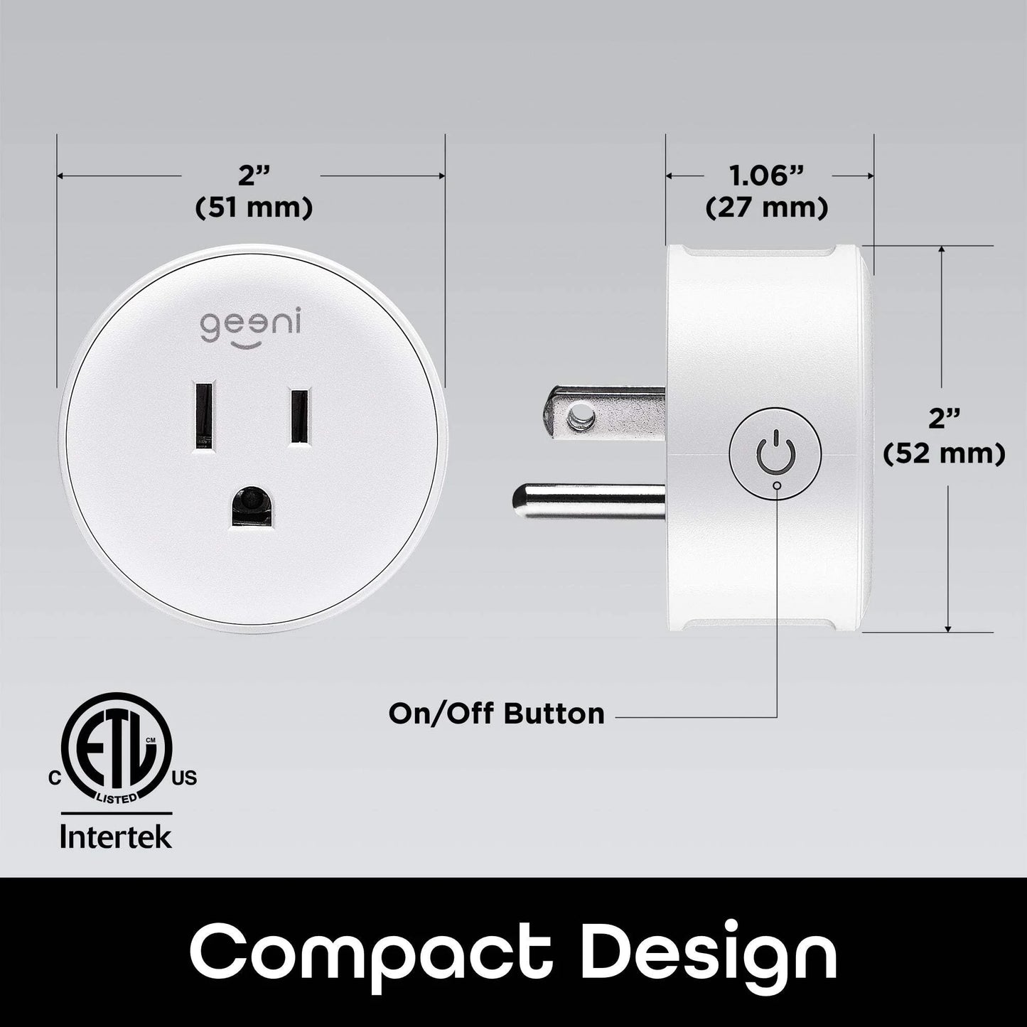 Geeni DOT Smart Plug | Compact Wi-Fi Outlet (2.4GHz) with Remote & Voice Control (2-Pack) | Alexa & Google Compatible
