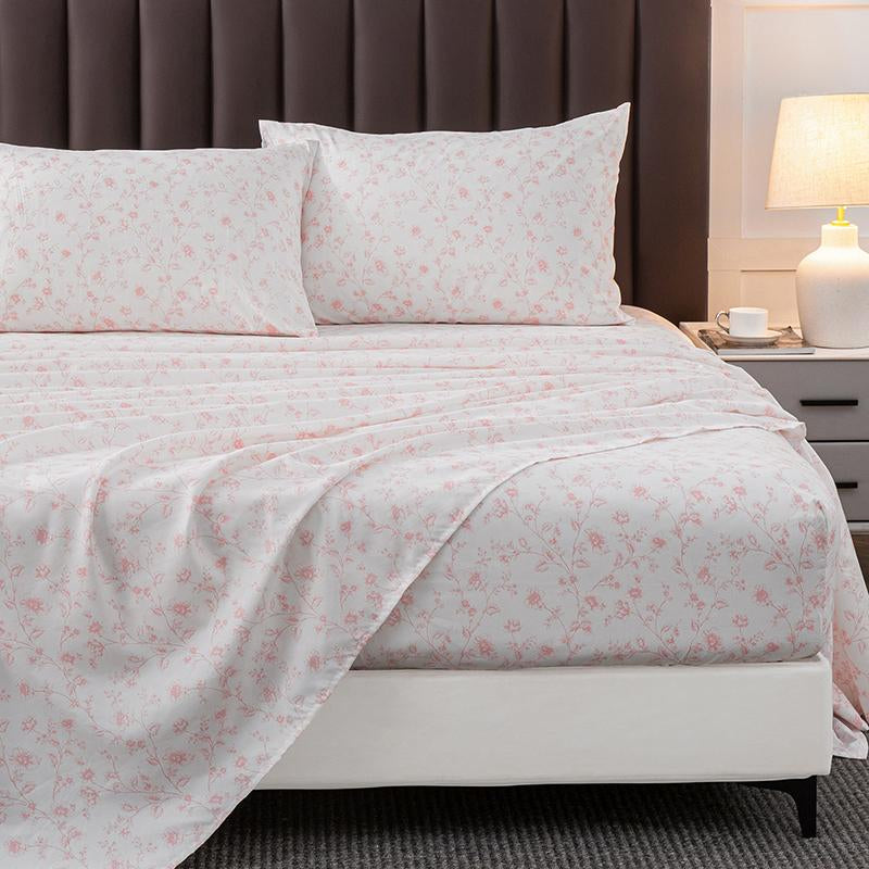 HYPREST Microfiber Floral Sheet Set | 18" Deep Pocket, Wrinkle & Fade Resistant | OEKO-TEX Certified Bedding
