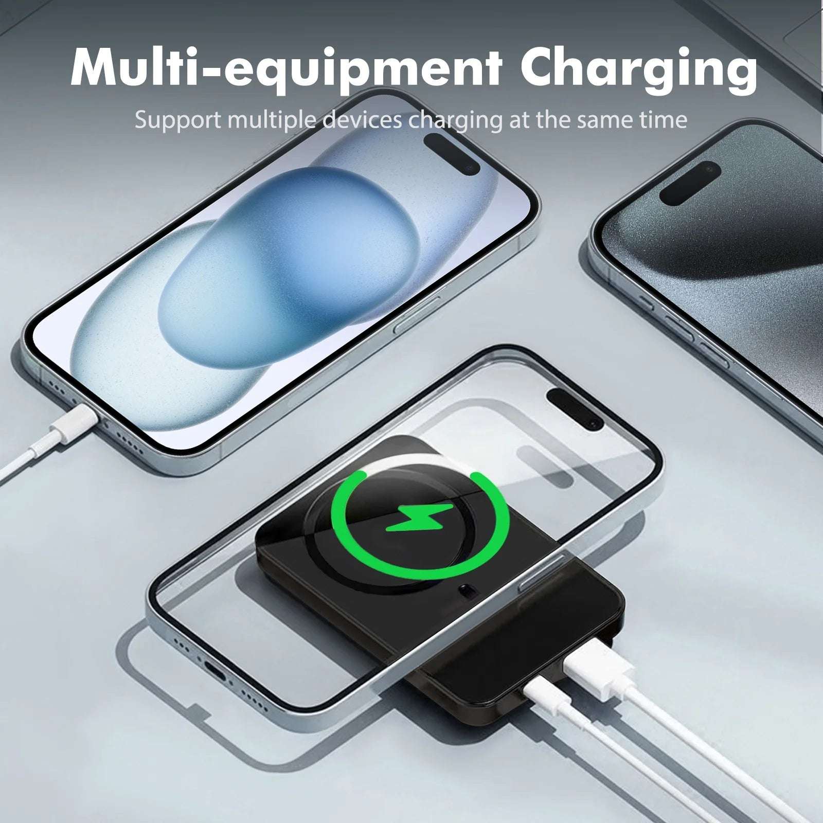 Compact Wireless Portable Charger (Black) | 10000mAh, 22.5W Fast Charging, Magnetic Power Bank for All Devices