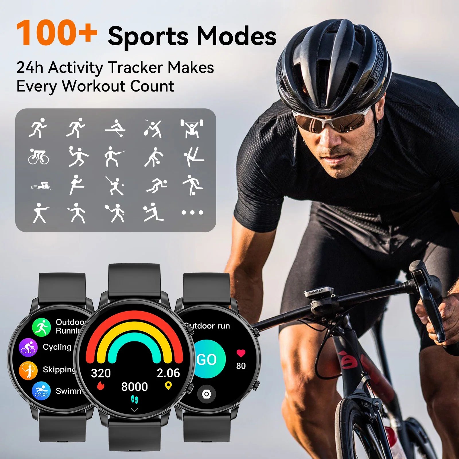 Men's Smart Watch with Answer/Make Calls | 1.39" Large HD Screen, Fitness Tracker & IP68 Waterproof Android/iPhone