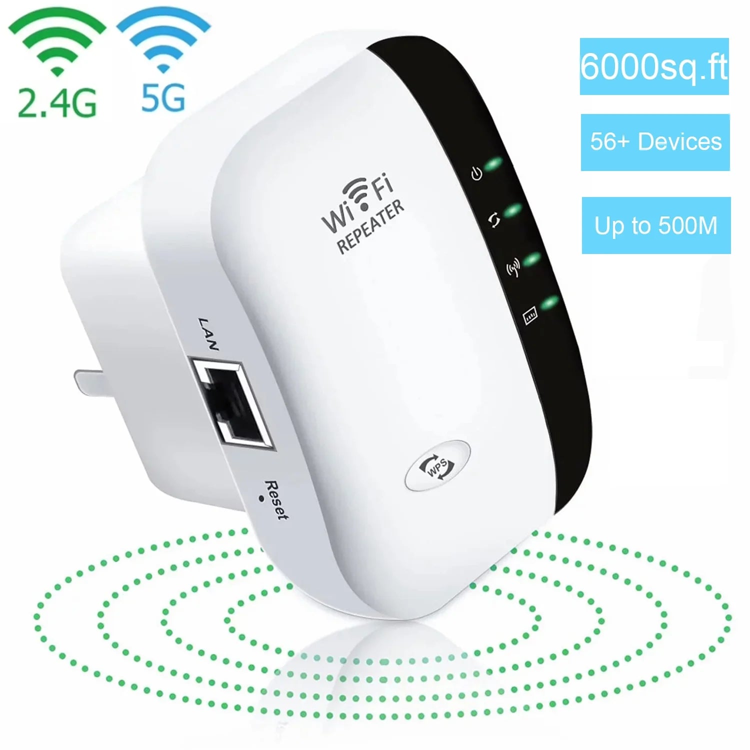 Emlimny Wifi Extender Signal Booster - 1200Mbps, 3000 Sq.Ft Coverage, 2.4 & 5GHz Dual Band Wifi Repeater