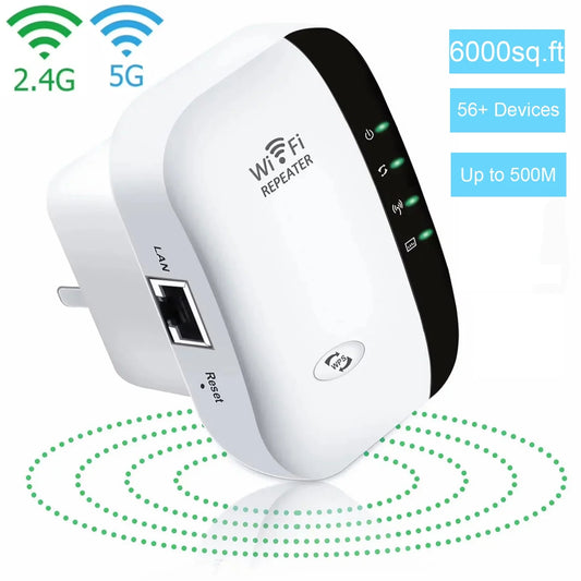 Emlimny Wifi Extender Signal Booster - 1200Mbps, 3000 Sq.Ft Coverage, 2.4 & 5GHz Dual Band Wifi Repeater