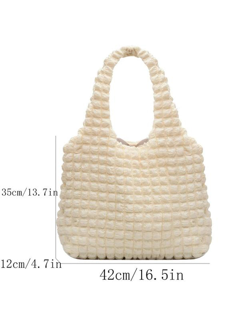 Casual & Versatile Jacquard Tote Bag | Large Capacity Summer Fashion Handbag for Women | Durable Travel & Shopping Bag