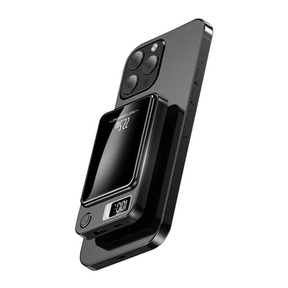 Compact Wireless Portable Charger (Black) | 10000mAh, 22.5W Fast Charging, Magnetic Power Bank for All Devices