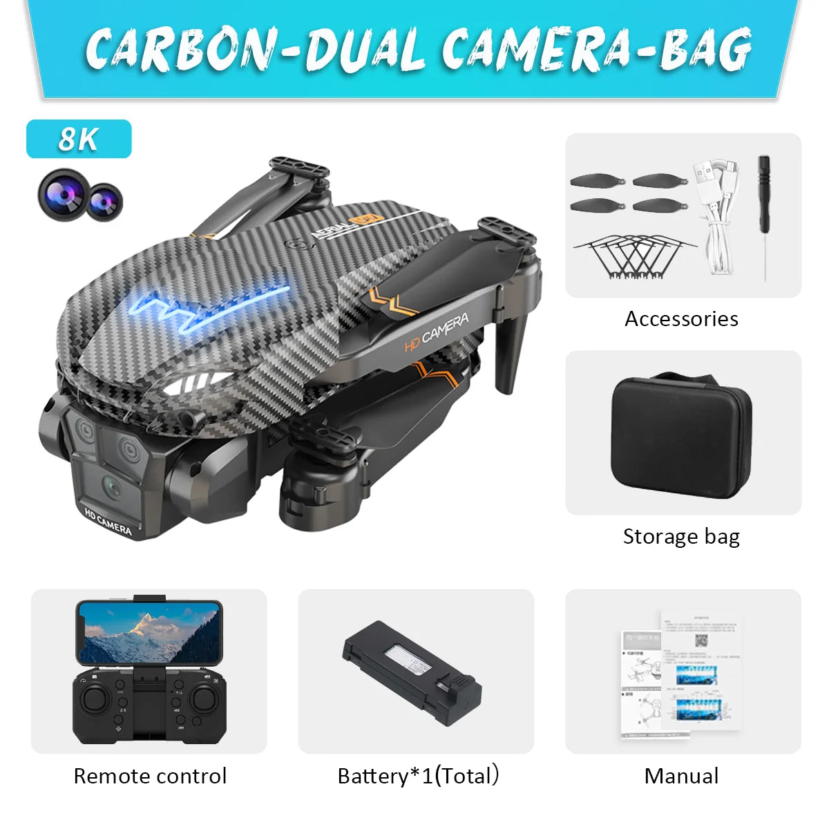 A16 MAX GPS Drone - 360° Obstacle Avoidance, Tracking, & HD Camera for Aerial Photography (4K/6K/8K Models)