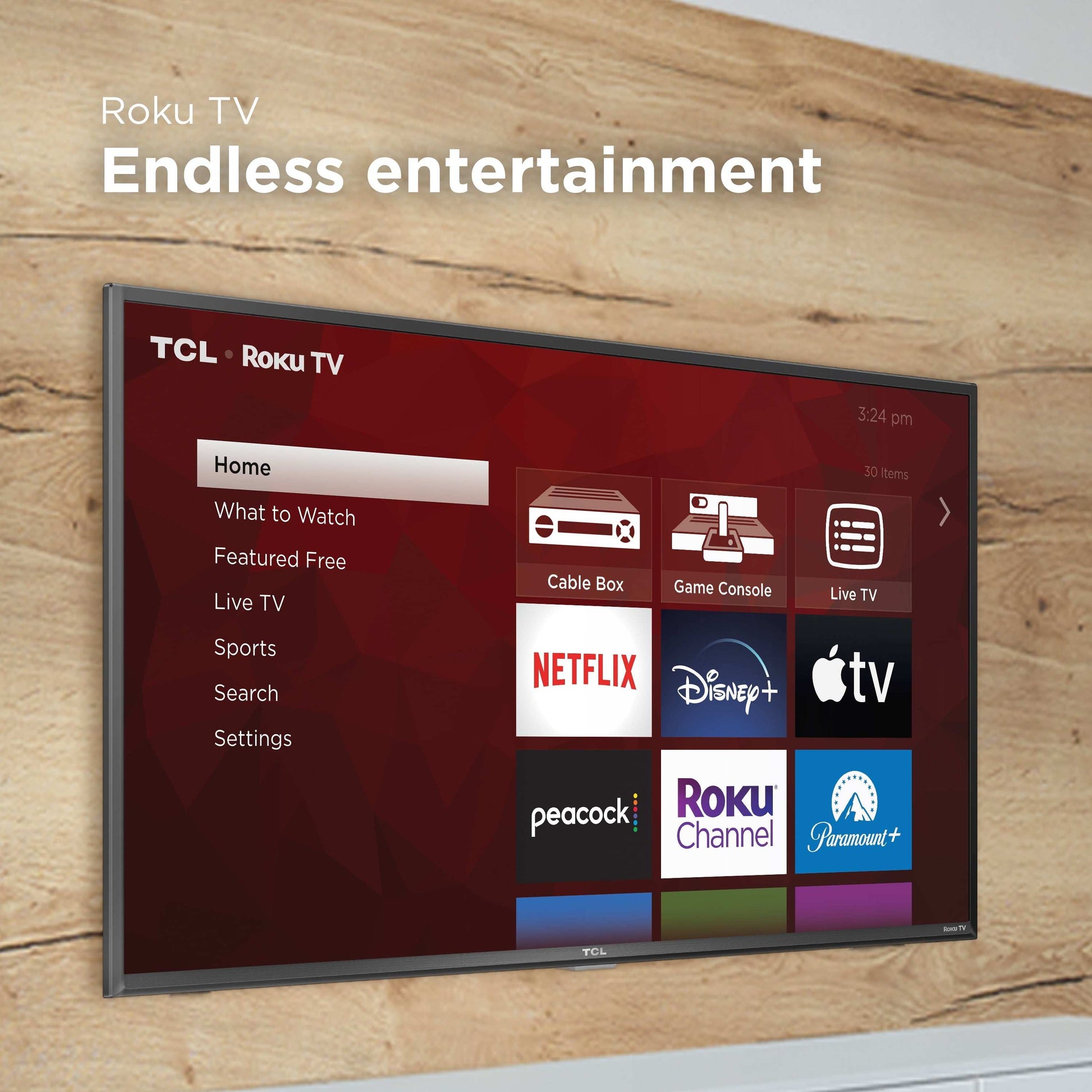 TCL 32” Class S3 (32S357) Full HD 1080p LED Smart TV with Roku TV | Voice Control & AirPlay