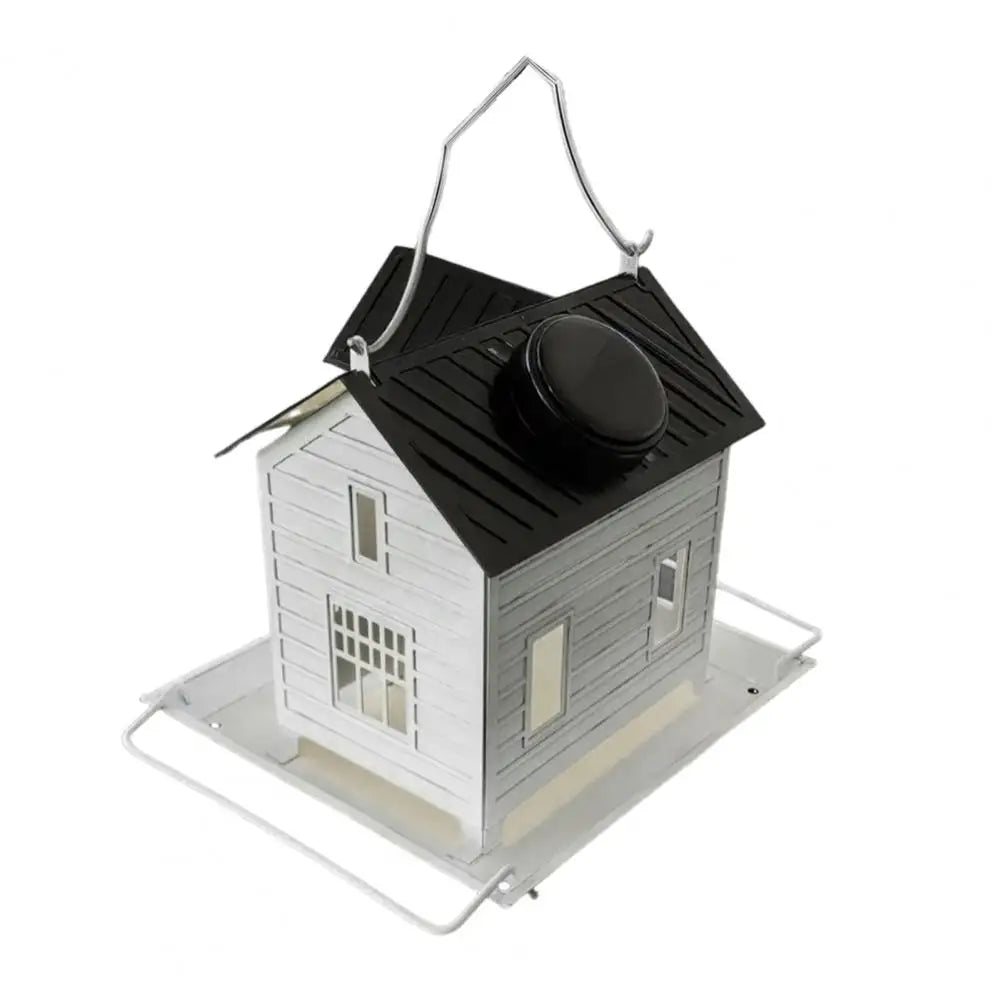 Solar-Powered Bird Feeder with Lights - Durable Metal & Dual Compartments, Unique Garden Gift
