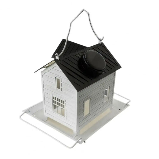 Solar-Powered Bird Feeder with Lights - Durable Metal & Dual Compartments, Unique Garden Gift