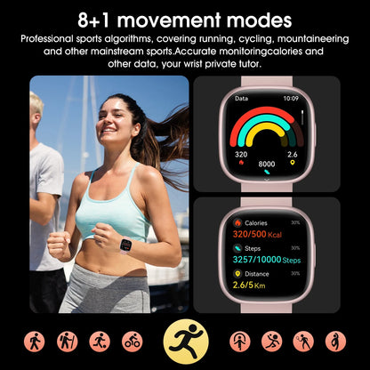 Smart Watch for Android & iPhone - 1.72" HD Display, 100+ Sports Modes, & Customizable Faces Alloy Black