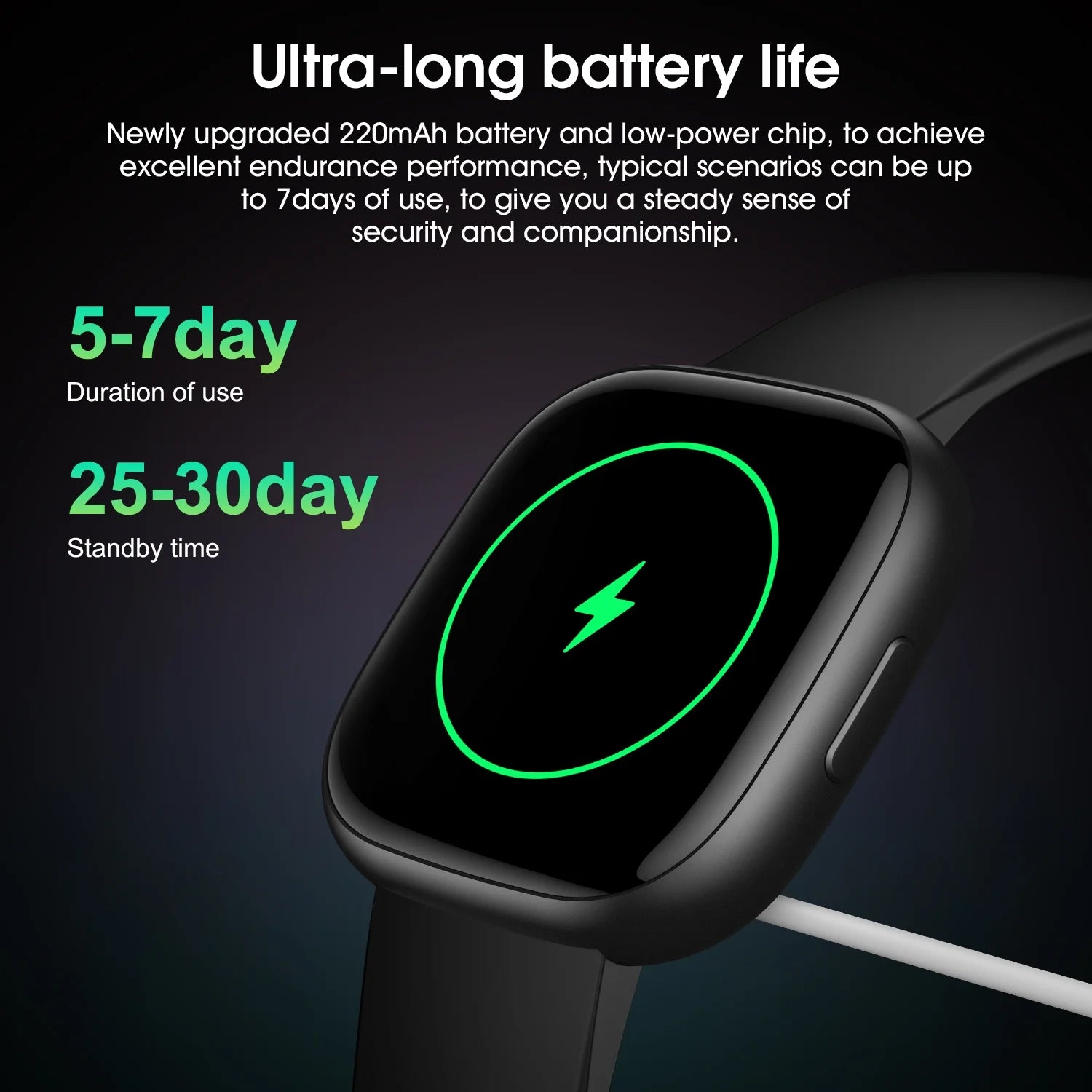 Smart Watch for Android & iPhone - 1.72" HD Display, 100+ Sports Modes, & Customizable Faces Alloy Black