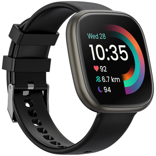 Smart Watch for Android & iPhone - 1.72" HD Display, 100+ Sports Modes, & Customizable Faces Alloy Black