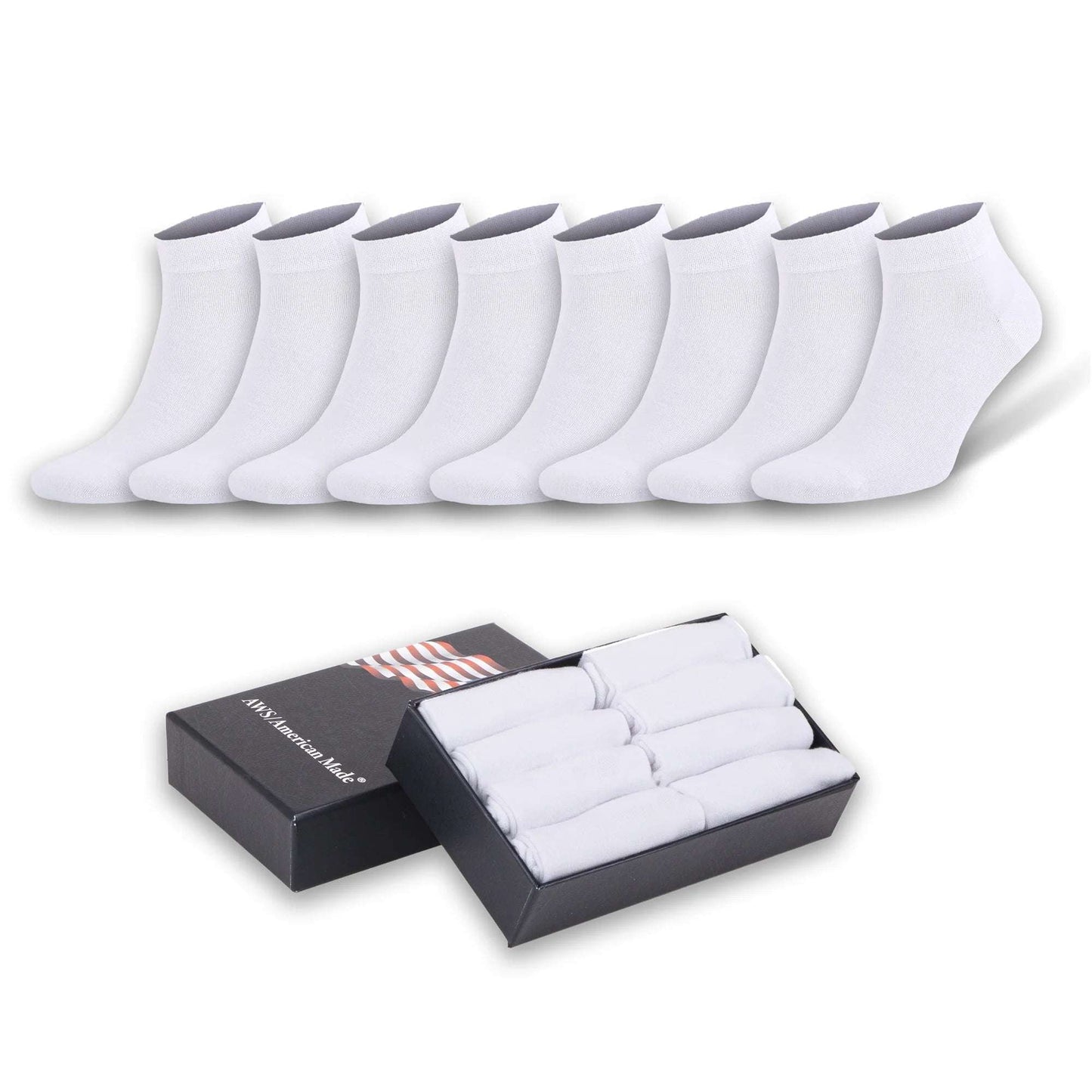 Premium Men's Bamboo Ankle Socks (8-Pack) | Seamless Toe, All-Season Comfort & Gift Box Included