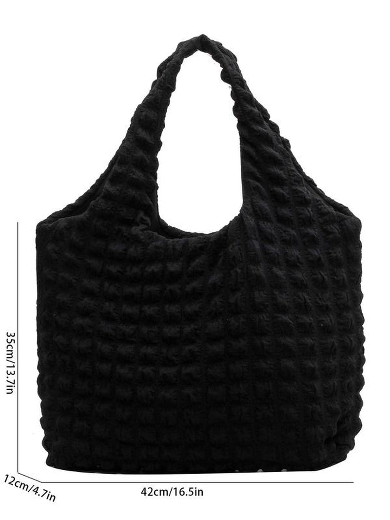 Casual & Versatile Jacquard Tote Bag | Large Capacity Summer Fashion Handbag for Women | Durable Travel & Shopping Bag