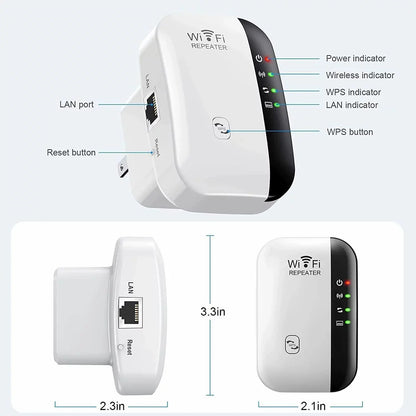 Emlimny Wifi Extender Signal Booster - 1200Mbps, 3000 Sq.Ft Coverage, 2.4 & 5GHz Dual Band Wifi Repeater