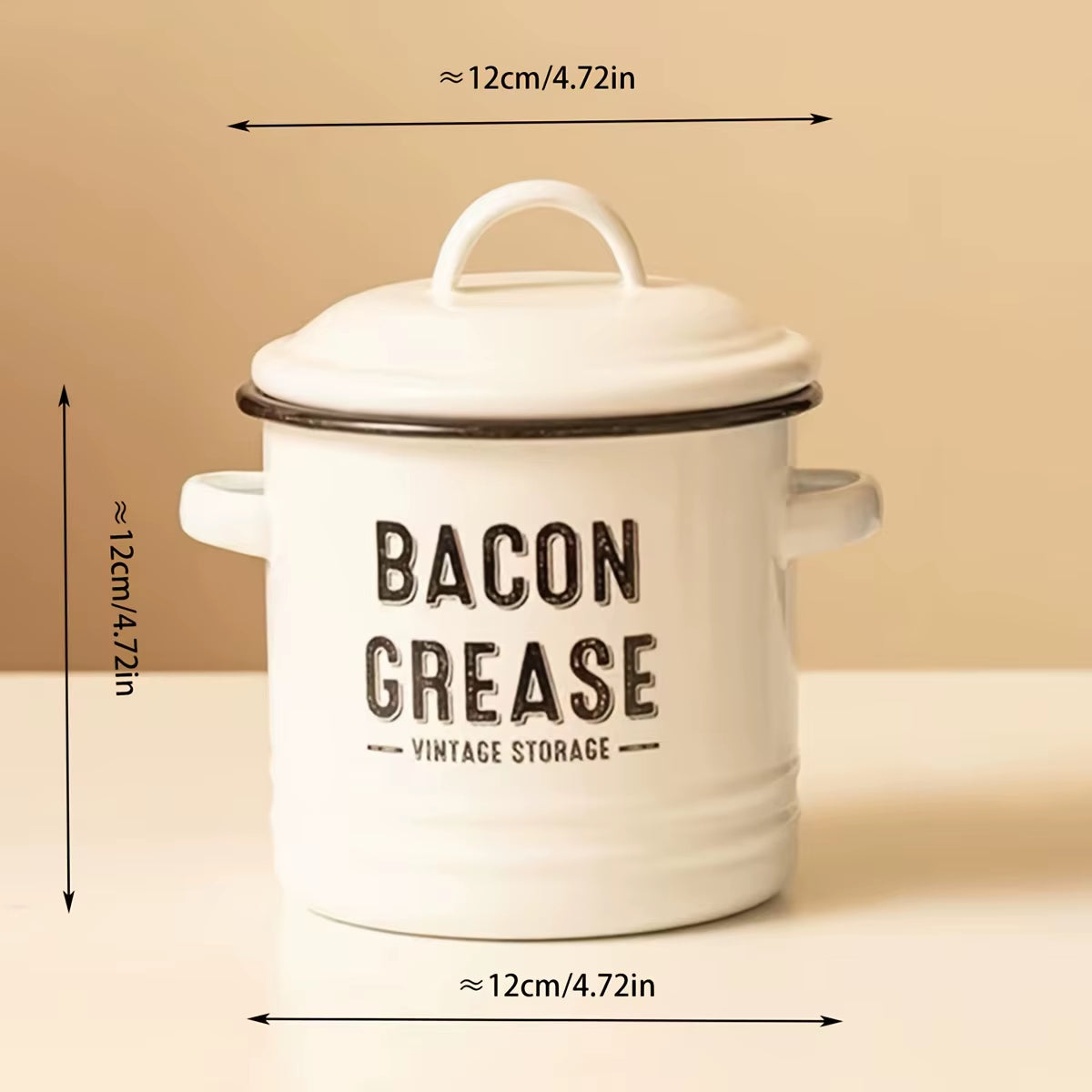 Vintage Enamel Oil Pot Large Capacity Grease Container for Rustic Kitchen Decor