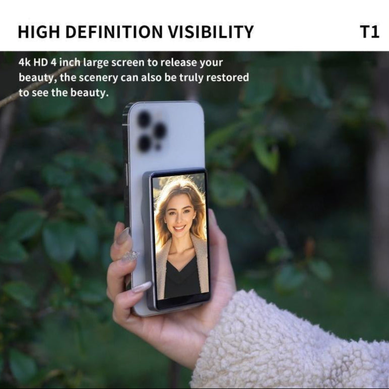 Vlog Selfie Monitor Screen for iPhone & Samsung (T1 Mobile Phone Screen Thrower)