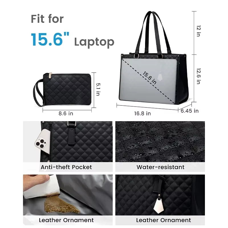 Multi-Purpose Waterproof Travel Bag for Women | Durable Tote with Hidden Lunch Compartment & Laptop Sleeve