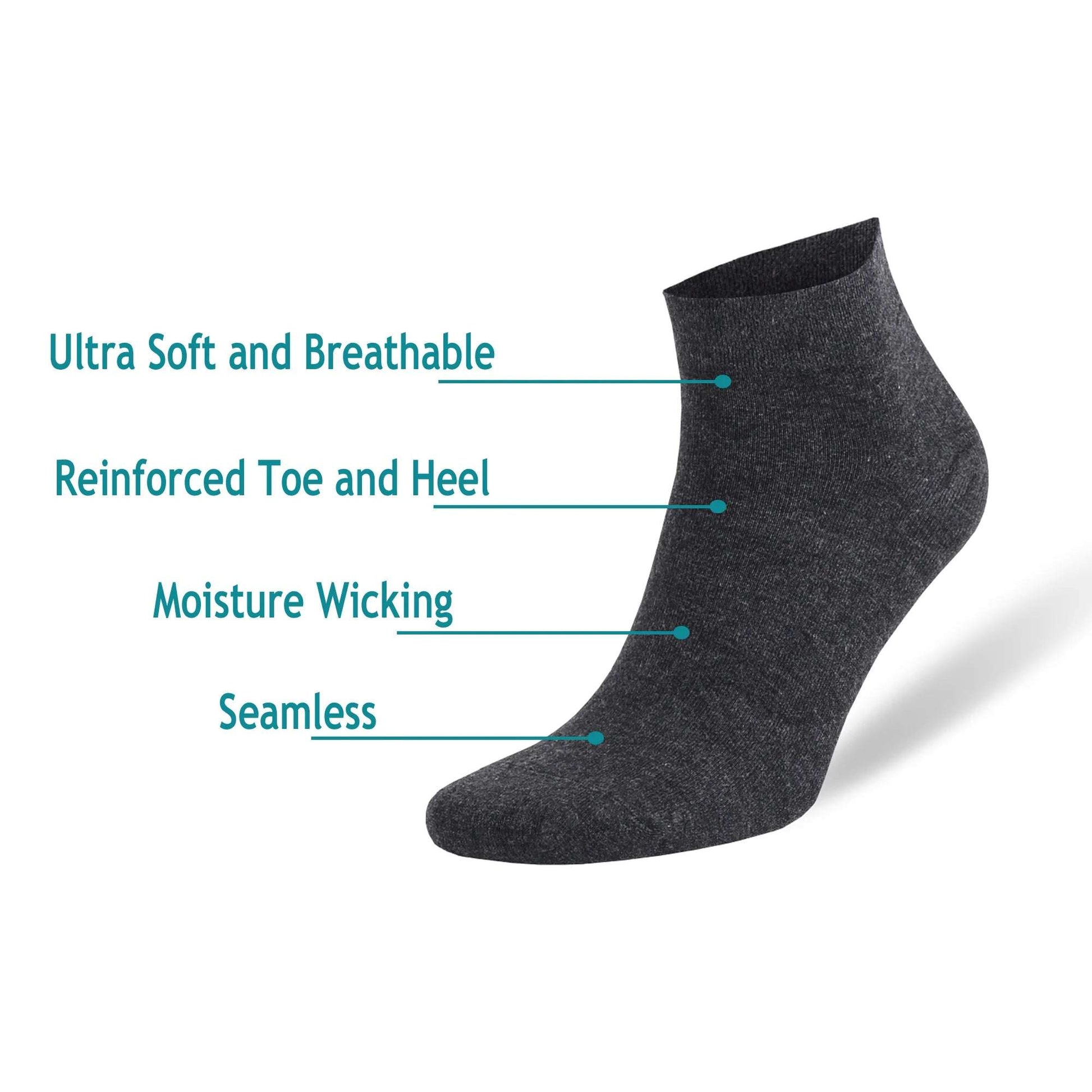 Premium Men's Bamboo Ankle Socks (8-Pack) | Seamless Toe, All-Season Comfort & Gift Box Included