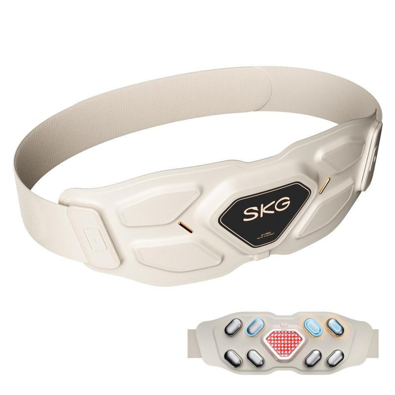 SKG W9 Pro Smart Back Massager for Lower Back Pain Relief | Heated & Vibrating Lumbar Support Belt | App Control, Rechargeable