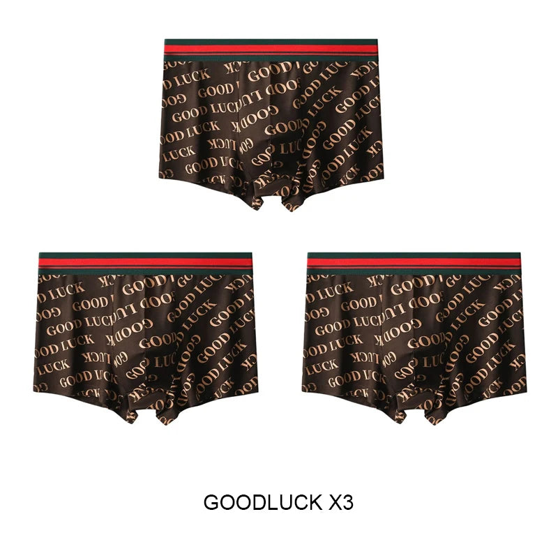GOOD LUCK Men's Boxer Briefs 3-Pack Sports Underwear for All-Day Comfort Multiple Styles & Sizes