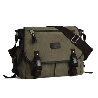 High-Quality Men's Vintage Canvas Messenger Bag | Large Capacity for Laptop & Essentials