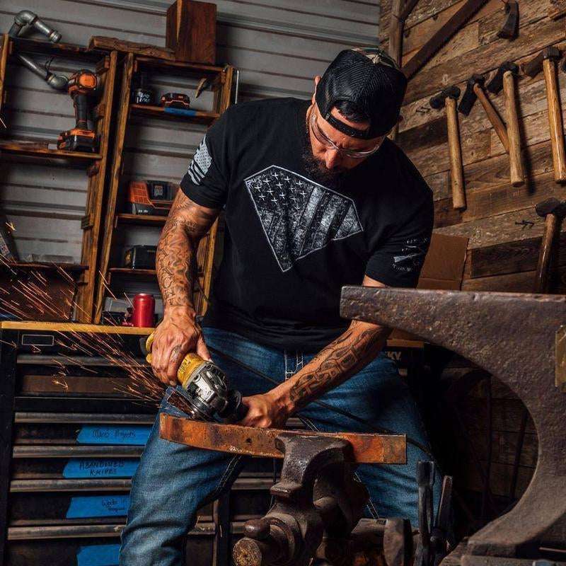 Men's Super Steel Graphic Tee | 100% Cotton, Ultra-Soft & Durable Blue Collar Worker Shirt