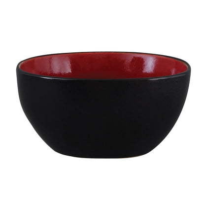 Gibson Soho Lounge Red Dinner Set | 16-Piece Scratch-Resistant Stoneware
