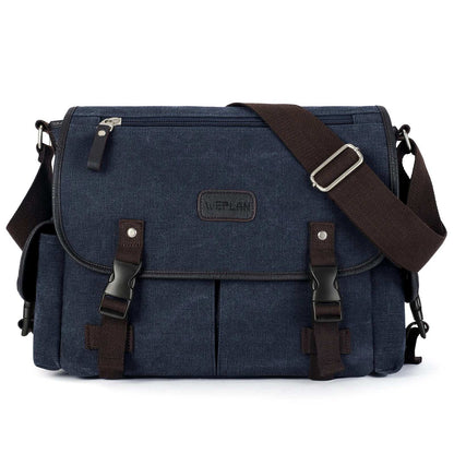 High-Quality Men's Vintage Canvas Messenger Bag | Large Capacity for Laptop & Essentials