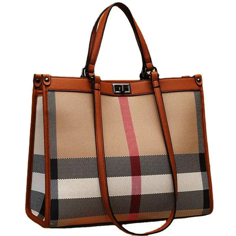 Casual Ladies Large Capacity Luxury Designer PU Leather Tote & Shoulder Bag