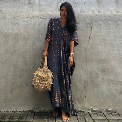 Loose Casual Caftan Beach Maxi Dress for Women | Half Sleeve Swimsuit Cover-Up