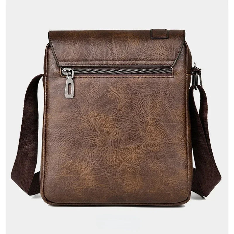 Weixier Men's Versatile Business Bag | PU Leather Satchel with Interior & Exterior Pockets
