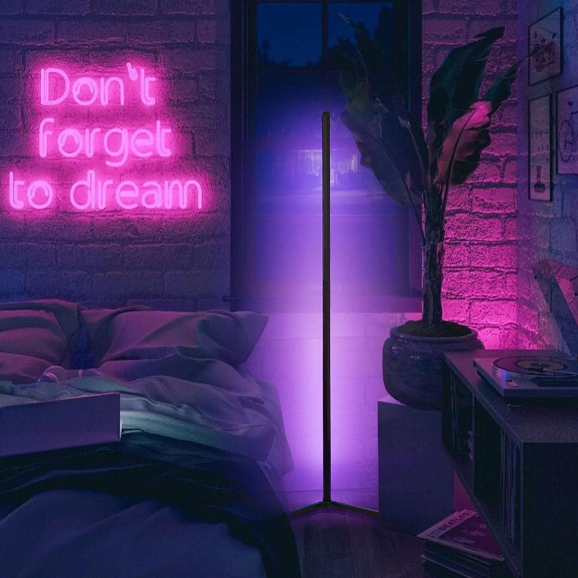 EP LIGHT Smart Corner Lamp | RGB LED Color-Changing Floor Lamp with Remote & App Control | Music Sync Ambiance Lighting