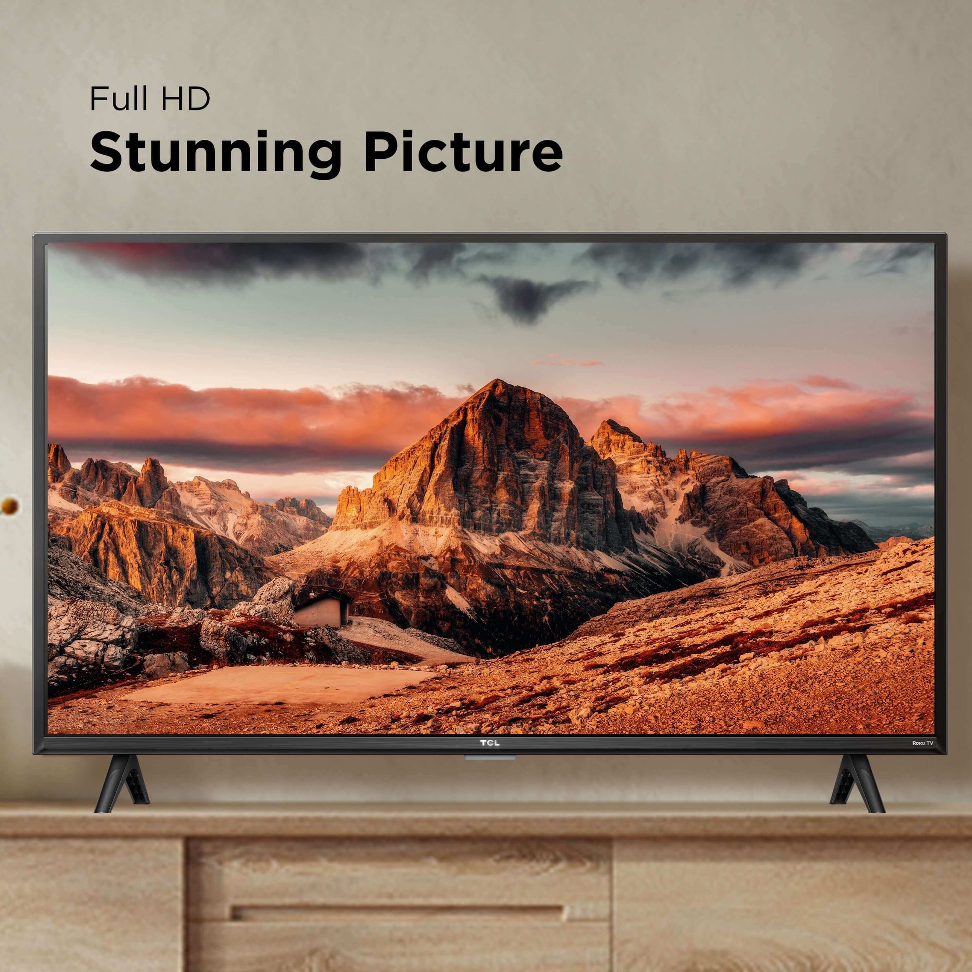 TCL 32” Class S3 (32S357) Full HD 1080p LED Smart TV with Roku TV | Voice Control & AirPlay