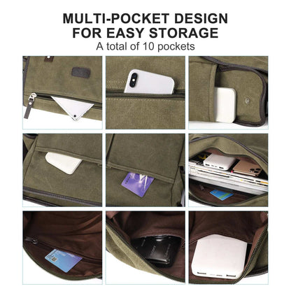 High-Quality Men's Vintage Canvas Messenger Bag | Large Capacity for Laptop & Essentials