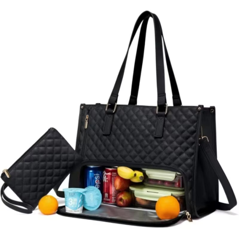 Multi-Purpose Waterproof Travel Bag for Women | Durable Tote with Hidden Lunch Compartment & Laptop Sleeve