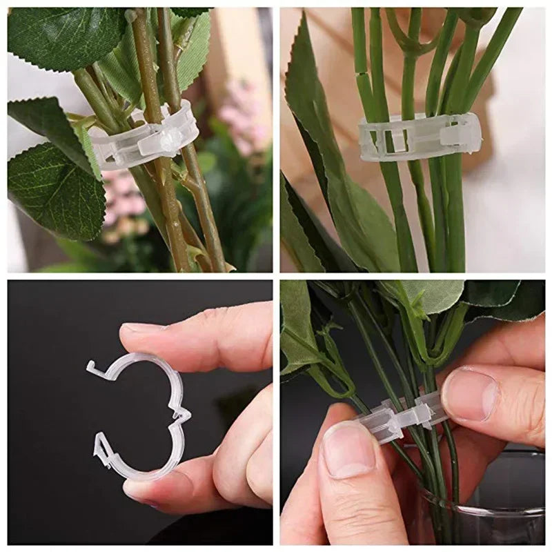 Versatile Reusable Garden Plant Fasteners | Plastic Vine & Tomato Stem Supports for Garden