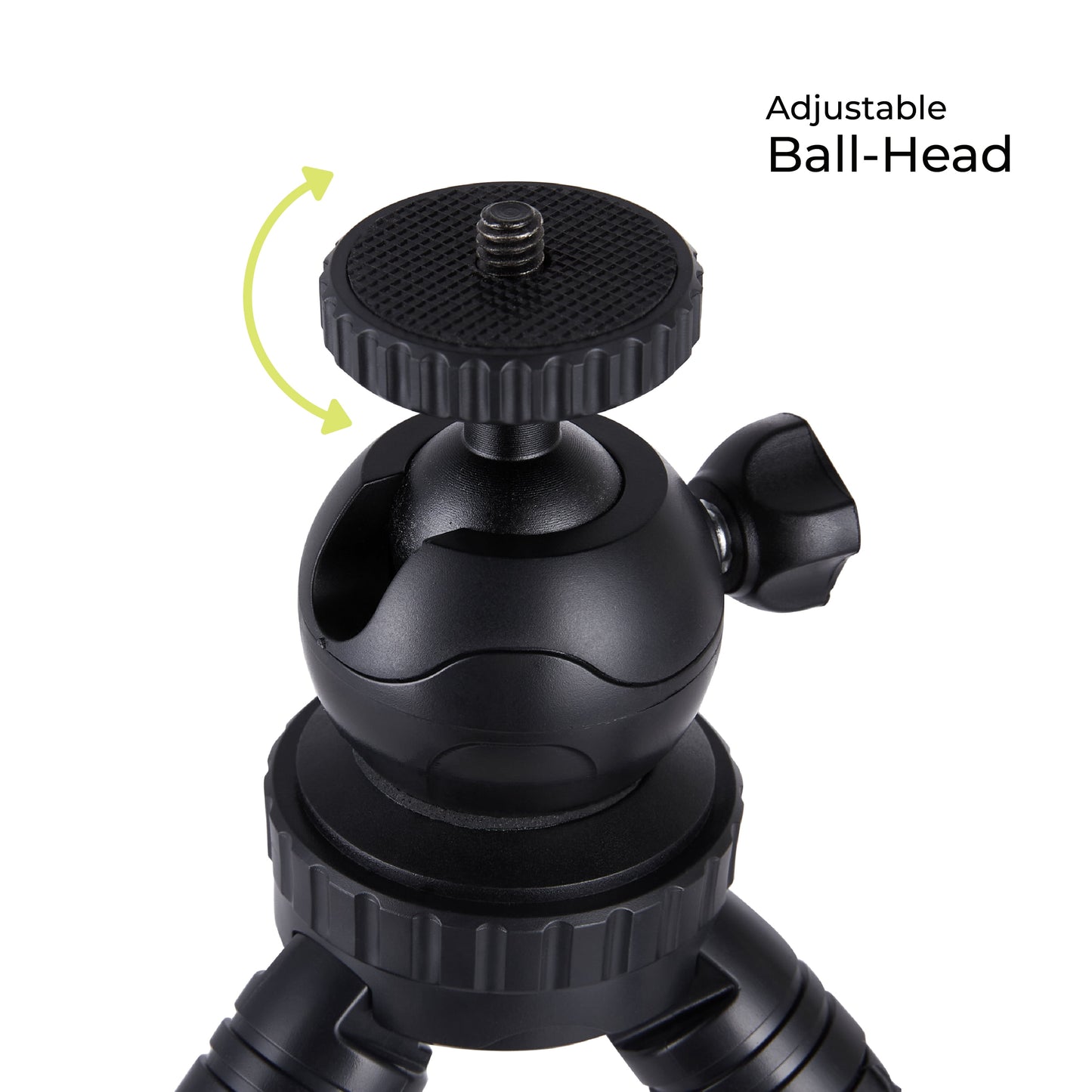 Onn Adjustable Mini Tripod Stand | Flexible Holder for Compact Cameras, GoPro & Smartphones