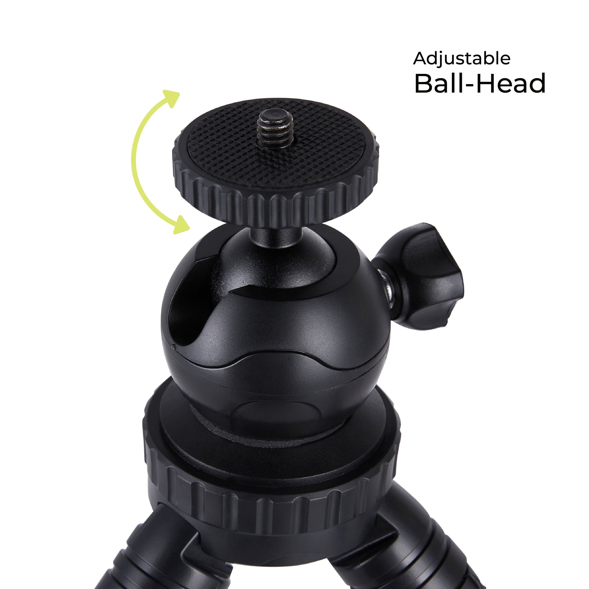 Onn Adjustable Mini Tripod Stand | Flexible Holder for Compact Cameras, GoPro & Smartphones
